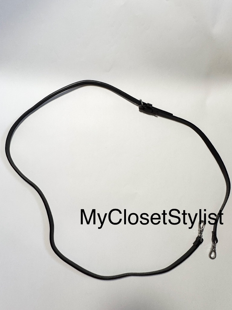 New! Silver H/W Black Leather Adjustable Crossbody Emma Strap! Nib — image 6 of 6